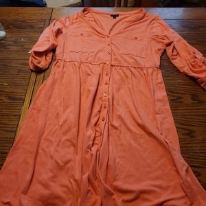 Torrid pink button front dress sz 1